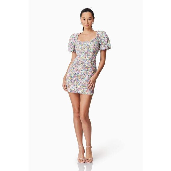 Elliatt Rue Mini Dress in Purple Brunch cocktail Party Wedding Guest size S NWT - Picture 3 of 8